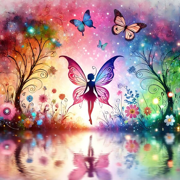 Rainbow Fairy 20oz Skinny Tumbler, Colorful Fairy Tumbler, Pixie Dust Tumbler - Picture 2 of 8